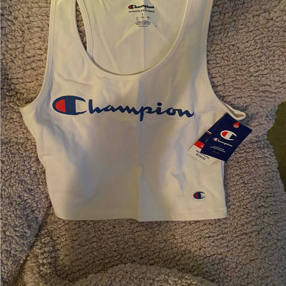 Champion White Cropped Tank